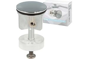 Tecuro, tappo a saltarello, diametro 40 mm, tappo scarico, cromato, con filtro dei capelli