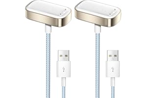 LVFAN 2 Pack Charger Cable for Fitbit Charge 6/5/Luxe, Fast Charging Cable Nylon Braided Cord Charger Dock for Fitbit Charge 6/5/Luxe (3.3 ft)