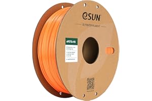 eSUN PETG Filament 1.75mm, ePETG+HS Filament d'Imprimante 3D Haute Vitesse, Précision Dimensionnelle +/- 0.05mm, Bobine de 1KG (2.2 LBS) pour l'Impression 3D Rapide,Orange Solide