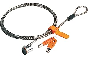 Kensington Laptop Lock - MicroSaver Keyed Laptop Lock with High-Carbon, Cut-Resistant Cable and T-Bar Locking Mechanism for Kensington Security Slots - 1.8 m Length (64020), Black