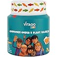 Vitago Kids Omega-3 Gummies, Plant-Based DHA, Supports Brain, Eye & Heart Health, Natural Fruit Flavor - 60 Gummies