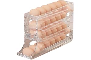 UMLIPOT Eier Aufbewahrung KüHlschrank, Platzsparender Eierspender Organizer Eierhalter Mit 4 Ebenen, EierbehäLter, Eieraufbewahrung,FüR 30 Eier,Egg Dispenser, Eierhalter KüHlschrank(Transparent)