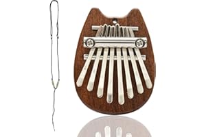 LEEWYOU Piano à Pouces Kalimba,Mini kalimba portable à 8 Touches, Instrument De Piano à Pouce Portable Kalimba, Marimbas Instrument de Musique,Pour Débutants Avec Lanière, Enfants, Adultes (Le chat)
