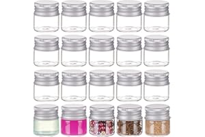BENECREAT 20 Paquete de Envases Cosméticos Vacíos de Vidrio de 10 ml, Botellas de Vidrio Frascos de Muestra con Tapas de Aluminio Atornilladas para Líquido de Muestra, Arte Y Artesanía