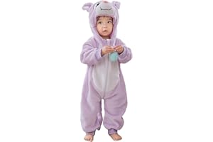 MONSTOYO Mono Bebé Invierno Pijama Bebé Niño Niña, Cálido Franela Stitch Unicornio Dinosaurio Disfraz Bebé, Animale Pelele Mameluco Buzo Bebé con Capucha Recién Nacido Saco Dormir Ropa de Una Pieza 0-36 Meses