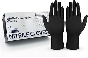 Hygiene100 Einweghandschuhe Schwarz, Nitrilhandschuhe XL, Einmalhandschuhe mit 100 Stück/Box, Handschuhe Einweg puderfrei, latexfreie Gummihandschuhe, Einweghandschuhe in S, M, L & XL verfügbar