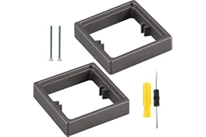 Acmerota Einzelne Steckdose Abstandshalter 1 Gang Quadratischer Abstandshalter 0.78IN/20MM Aufputzdose quadratischer Abstandshalterrahmen Graue Dosenplatte Einzelne Steckdose, 2er-Pack