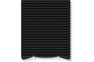 DONFULILY Temporary Blinds for Windows,No Drill Blinds,Blackout Blinds Stick On,Semi-shaded Window Pleated Shades for Bedroom Kitchen Bathroom Window Privacy Protection, with 2 Clips (Black-1 Pack, 90 * 180cm)
