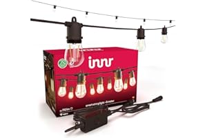 innr Cadena de luces LED exterior de 8 m, funciona con Philips Hue*, Amazon Echo (4.ª generación) y SmartThings, 16 bombillas, juego de iluminación para fiestas