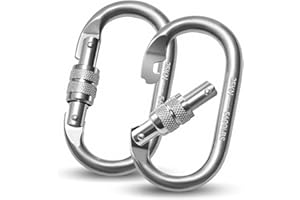 Vipuikos Carabiner Hook, 25 KN, O-shaped Heavy Duty Safety Carabiner, Stainless Steel, 2500 kg Load Capacity, Carabiner Climbing for Yoga, Hammock, Camping, Swing