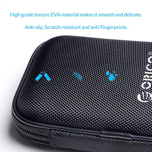 ORICO Festplattentasche Schutztasche Schutzbox für 2,5 Zoll externe tragbare Festplatten Western Digital WD Seagate Toshiba Samsung Intenso (2.5″, Schwarz) - 4