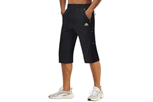 TACVASEN Pantalones Cortos de Secado Rápido para Hombres Exterior Pantalones Cortos de Senderismo Respirable Pantalones Cortos Capri