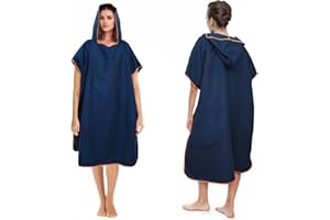 Pameil Ponczo kąpielowe dla kobiet i mężczyzn, z mikrofibry, ponczo kąpielowe, ręcznik (Ciemnoniebieski)