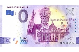 2 EURO COMMEMORATIVI Billet Touristique 0 Euro Italie · Pape Jean-Paul II · Souvenir zéro € Note Billet de Banque