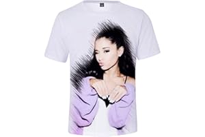 JFLY Ariana Grande Drucken Mädchen Junge T-Shirt Niedliches Hemd Lässig Lose Sänger Kurzarm Paar Kleidung XXS-4XL