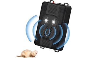 SROCHN Marderschreck mit Ultraschall und LED Blitzlicht, 3-in-1 Netzteil, Wirkungsbereich ca. 40-50m², für Motorraum, Garten, Keller, Dachboden