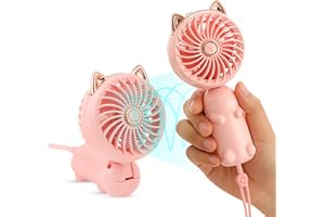 JYPS Przenośny wentylator ręczny, mini wentylator ręczny USB z akumulatorem do wielokrotnego ładowania i 3 prędkościami, uroczy osobisty mały wentylator elektryczny dla dziewcząt, kobiet, dzieci, składany