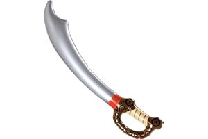 WIDMANN 0616S - Espada Pirata Hinchable, Unisex Adulto, Corsarios, Bucaneros, Carnaval, Fiestas Temáticas, 75 Cm, Color Plata