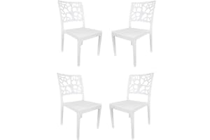 LIBEROSHOPPING.eu - LA TUA CASA IN UN CLIK Chaise TETI empilable en polypropylène pour intérieur et extérieur (Blanc, 4)