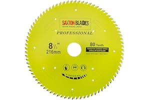 SAXTON TOOLS TCT21680TPRO Saxton Professional Range TCT Circular Saw Blade 216mm x 80T x 30mm Bore, 16, 20, 25mm Reduction Rings