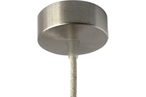 AMARCORDS - Rosone Lampadario in metallo, coprifili per lampada completo di accessori fermacavo viti e staffa da soffitto. Diametro 77mm altezza 26mm colore NICKEL