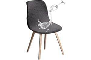 JUNZHE Shell Dining Chair Covers, Stretch Retro Chair Slipcovers Washable Removable Chair protector for Dining Room, Kitchen, Restaurant, Hotel (Grey, Set of 4)