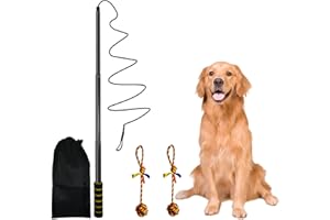 Aitmexcn Flirt Pole Rope Dog Toy, Extendable Dog Flirt Pole for Large Medium Small Dogs, Outdoor Interactive Dog Toy for Fun Obedience Training & Exercise Exhausted 2 Rope Balls