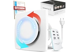 BUMSOU Aspiratore Bagno 100mm, Bidirezionale, 6 Velocità con Luci Indicative, Telecomando, Ventola Aspirazione con Funzione di Memoria, Silenzioso Potente Estrattore Aria, Aeratore Bagno Cucina