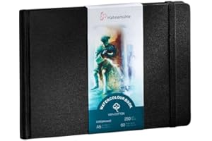 Hahnemühle Watercolour Book 100% coton, 250 g/m², mat, collé, 30 feuilles/60 pages, livre aquarelle (A5 format paysage)