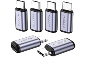 MOGOOD Adattatore Tipo C (6 Pezzi), Adattatore Tipo C Maschio a Femmina di Ricarica Rapida 100W, Connettore USB C di Trasferimento dati 40Gbps, Estensore USB C 8K@60Hz Laptop, PC, Smartphone