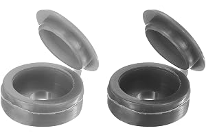 QUARKZMAN 100 st skruvlock, 4 mm skruvlock med gångjärn i plast fällbara skruvlock för att täcka skruvhuvud (mörkgrå och