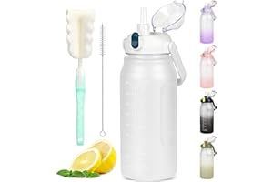 GXCROR Gourde Grande Bouteille d'eau de 2L Avec Marqueur de Temps et Paille - Restez Hydraté Avec Notre Grande Bouteille d'eau