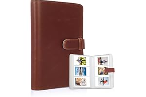 Riosin 108 Pockets Mini Album Compatible with Fujifilm Instax Mini film, Suitable for Instax Mini 12/11/7+/9/Evo/40/99/Liplay, 2x3"Photo Album for Canon ivy 2 Kpop Photocard(Brown)