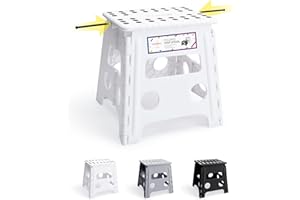 HOUSE DAY 33 cm Składany stołek - Składany stołek z tworzywa sztucznego Składany stołek dla dzieci i dorosłych (biały)