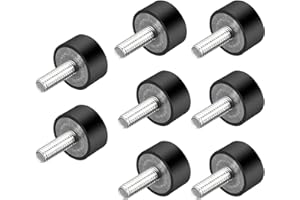 TOP-VIGOR 8 isolatori antivibrazioni M6, diametro 20 mm x altezza 10 mm, supporti in gomma ammortizzatori ammortizzatori, filettatura cilindrica in gomma con perni per compressore generatore motore