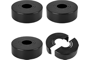 ZPSNDP 4 szt. osłony węża do grzejników, regulowany rozmiar rozety do rury zdejmowana rozeta czarna rozeta nasadka na wąż, odpowiednie do węży gazowych, rur wodnych i grzejników (1)