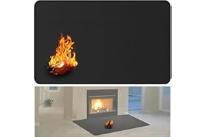 BAPPKON Tapis de Foyer Ignifuge pour cheminées, 120 x 60 cm, Tapis résistant à la Chaleur, Tapis de cheminée de 1,5 mm pour poêle à Bois et Utilisation intérieure et extérieure, protège Les sols