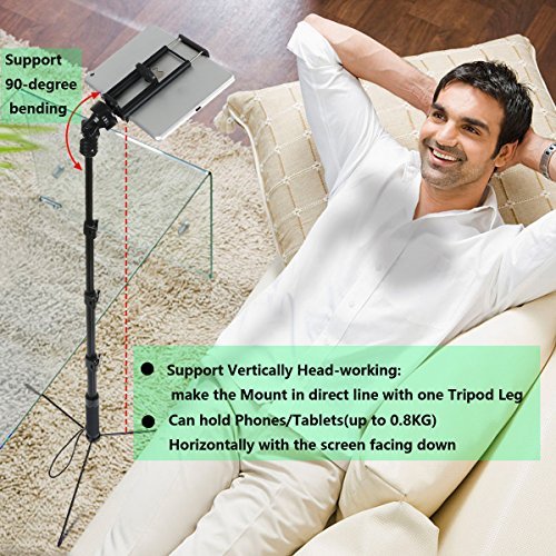 ohCome Palo Selfie  Sin Bluetooth Sin Bater  a  16 5-57  Monopodo de aluminio con tr  pode y soporte de tipo clip 2 en 1 para tel  fonos y tabletas 3 5-10  iPads  Tablets  Android Phones  and Gopro Cameras