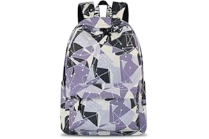YANAIER Water resistant School Backpack for Girls Teens Cute Print Bookbag Laptop Backpack Women Travel Casual Daypack Geometry