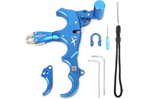 SHARROW Tir à Arc Déclencheur d'arc à Poulies Release Aids Arc Compound 3 ou 4 Doigts Interchangeables Aluminium Aides de Dégagement du Pouce avec Métal D Loop