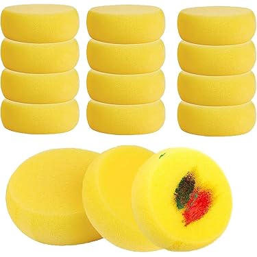 Lot De 6 Éponges De Peinture Rondes - Pour Modelage, Poterie, Nettoyage Et Art DIY, Souples Et Durables