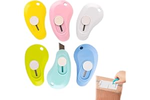 PCSFOE Paquete De 6 Cutter Pequeño, Mini Cutter, Mini Cúter, Cúter Portátil, Pequeño, Universal, Cuchillo De Papelería Para Sobre, Paquete, Corte De Papel, Cartón, Caja O Embalaje
