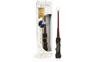 WOW! STUFF Harry Potter Zauberstab "Harry Potter" mit LED-Lumos-Spitze, Handbemalt aus Harz, Inklusive App für Lichtzauber & Duelle, Größe ca. 18 cm, batteriebetrieben