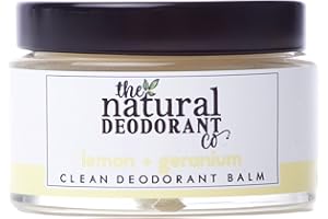 The Natural Deodorant Co, Clean Deodorant Balm Lemon & Geranium 55g, Aluminium Free, Plastic Free, All Day Protection