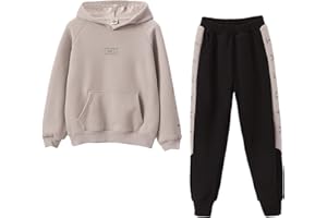 L SERVER Survêtement de Sport Enfants Filles de mode Capuche Sweat-shirt Casual Gilet à Manches Longues Costume&Ensemble de Sport Veste + Pantalons