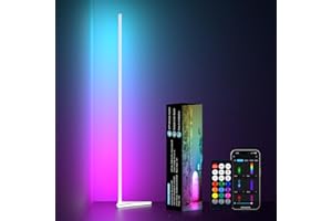 ‎MIWATT MIWATT LED Stehlampe Wohnzimmer, 140cm Ecklampe RGB Dimmbar mit Fernbedienung und APP, 16 Millionen Farben, Musikmodi, DIY-Modus & Timing -Funktion für Schlafzimmer, Spielzimmer, Büro, Lesesaal
