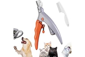 GLSAYZU Coupe-Griffes Pawthentic, PreciseClip LED + Loupe, Grossissement x5, Lame incurvée en Acier Inoxydable, Coupe-Griffes Professionnel (1pc)