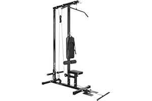 GYM MASTER Stationary Lat Pulldown Machine with Extra Pulley for Seated Rows and Strap for Weighted Ab Crunches