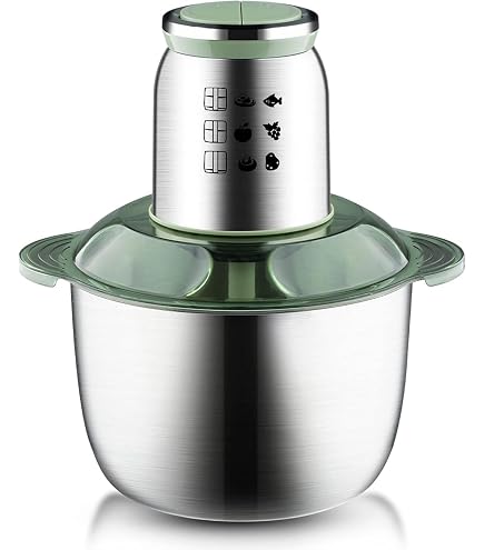 Tritatutto Elettrico Da 1000W Con Ciotola In Acciaio Inox 6L E 4 Lame – 2 Velocità Per Carne, Verdura E Frutta In Pochi Secondi