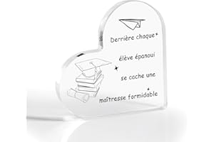 CDIXLMUZ Cadeau Maitresse d'école Fin d'année, Cadeaux Maitresse d'école, Acrylique Maîtresse, Cadeau pour Maitresse d'ecole, Merci Maitresse Cadeau, Idee Cadeau Maitresse, Cadeau Professeur Aesh Atsem Creche